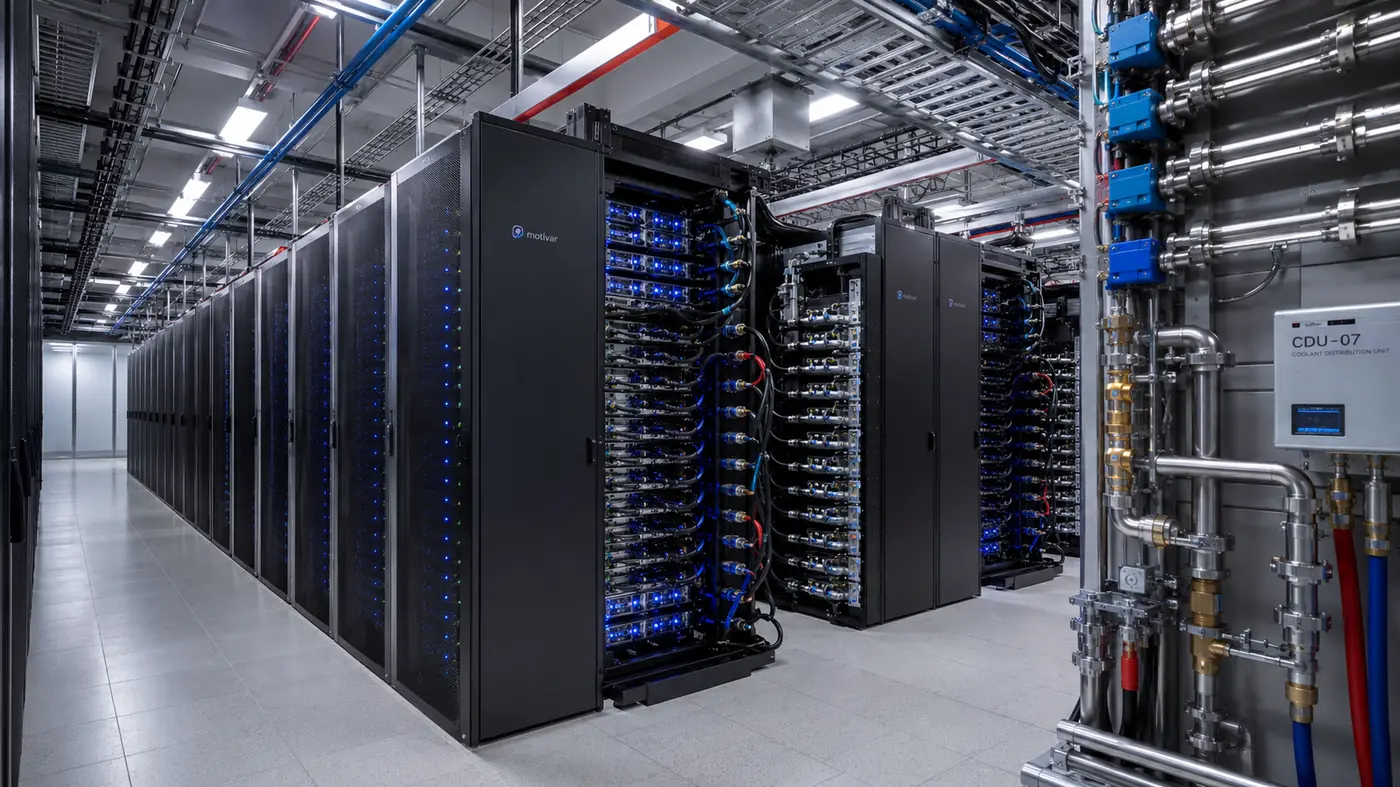 Illustrative high-density data center interior
